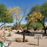 Older and wiser Tree Doctor cartoon examines diseased Arizona tree in residential yard
