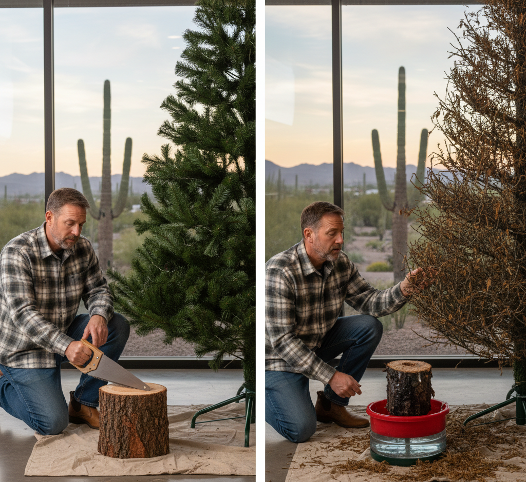 Perform a fresh cut on the trunk